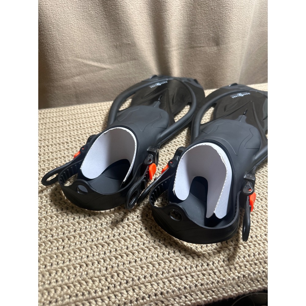 Aqua Lung Sport Snorkeling Fins Black Grey S/M 4.5-8.5 Adjustable Open Heel - Picture 4 of 5